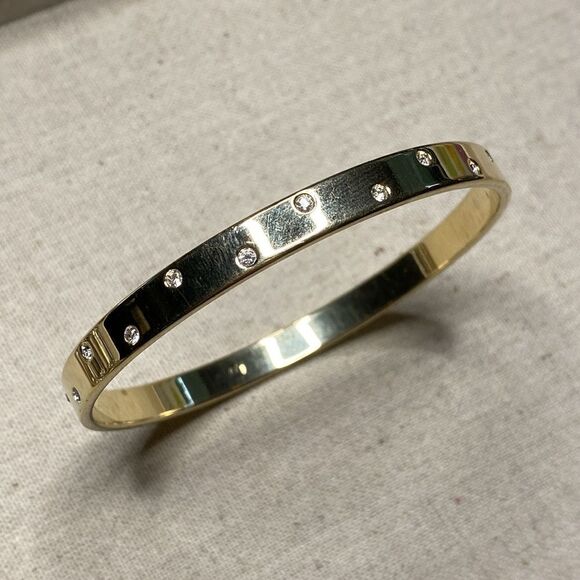 💛 Swarovski Yellow Gold Plated Crystal Bangle Bracelet - Picture 1 of 4